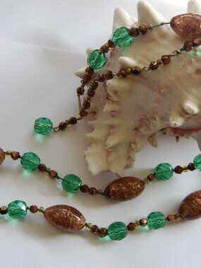 Vintage Crystal Czech Necklace - 28" Long - Project Piece